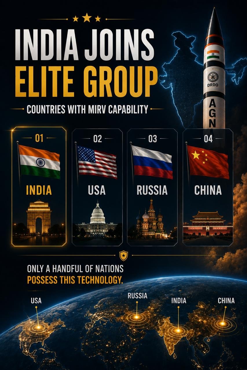 INDIA ENTERS ELITE MIRV CLUB