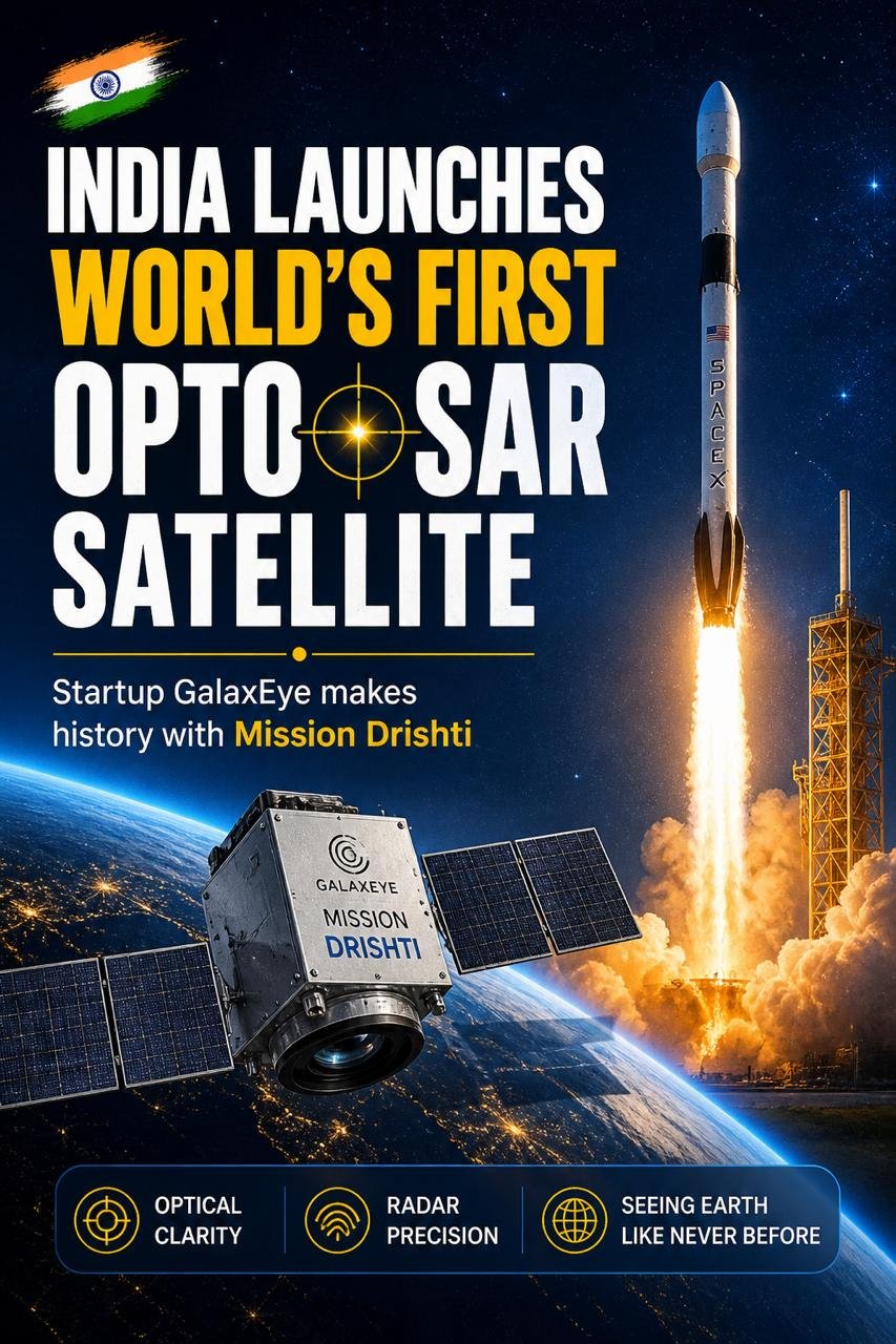 India Launches World’s First Optosar Satellite