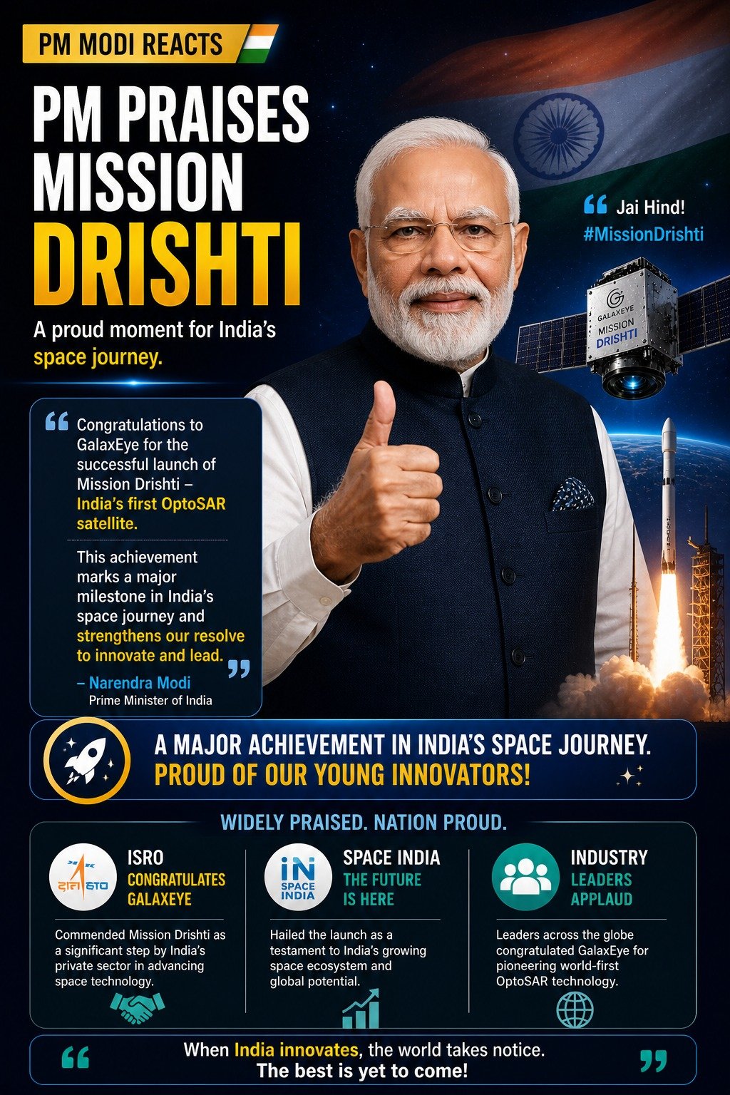 India Launches World’s First Optosar Satellite