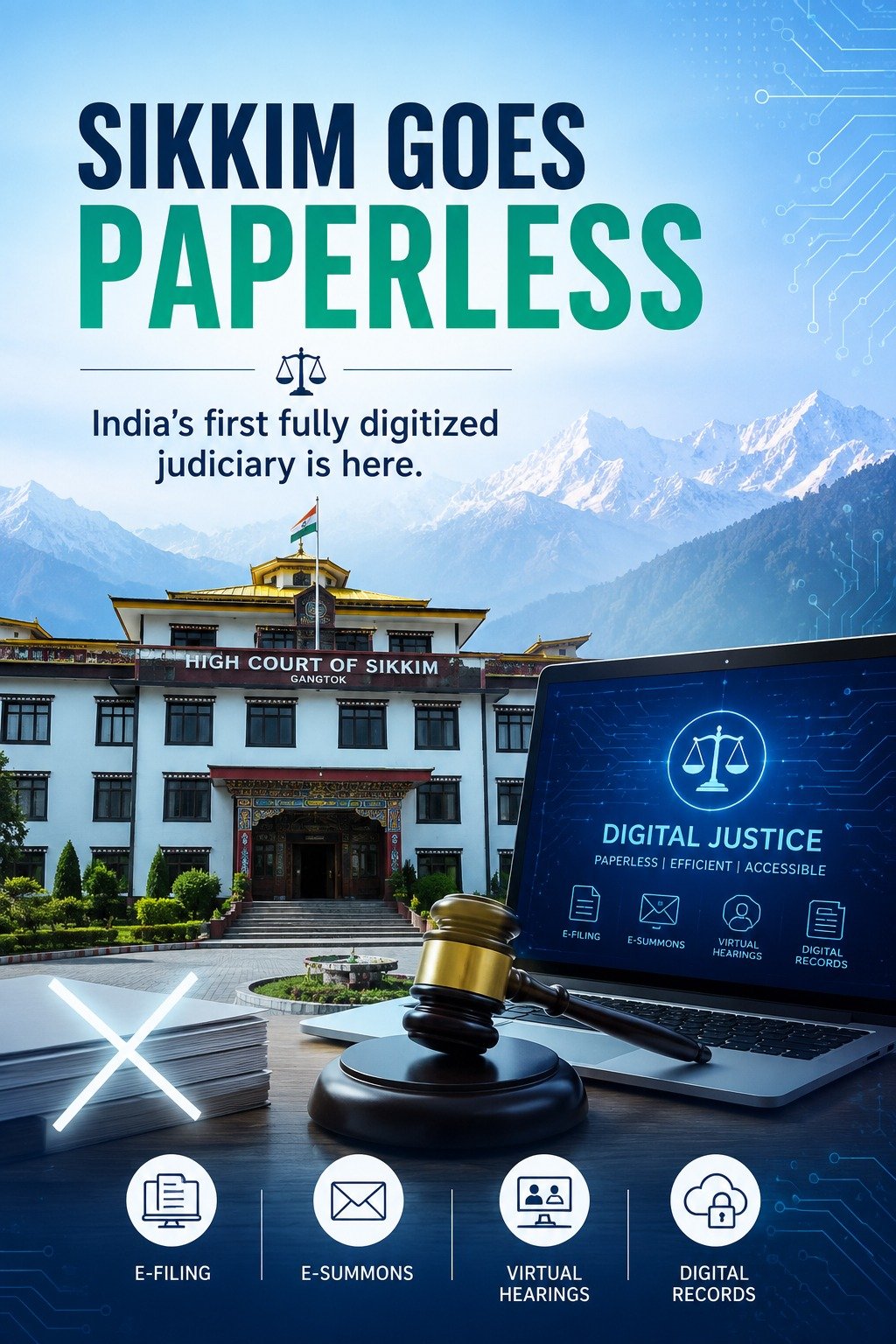 SIKKIM GOES PAPERLESS – India’s first fully digitized judiciary is here.
