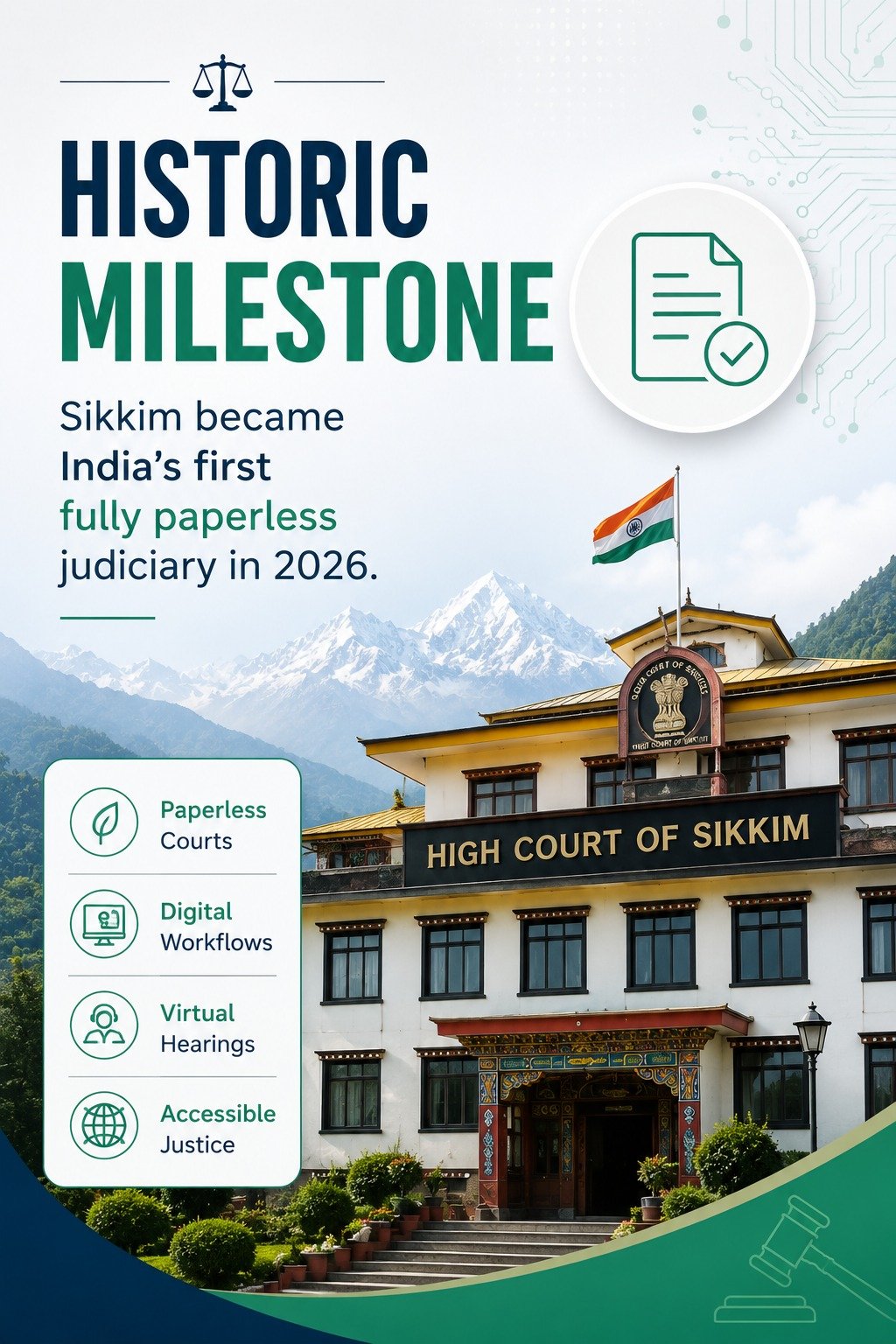 SIKKIM GOES PAPERLESS – India’s first fully digitized judiciary is here.