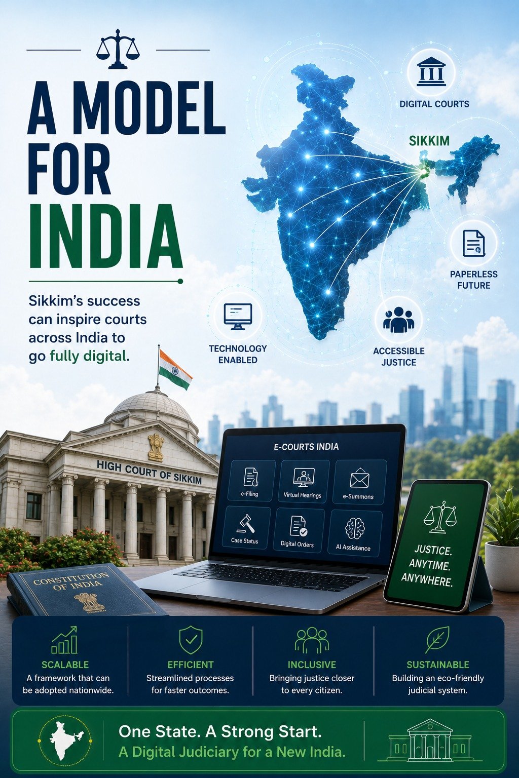 SIKKIM GOES PAPERLESS – India’s first fully digitized judiciary is here.