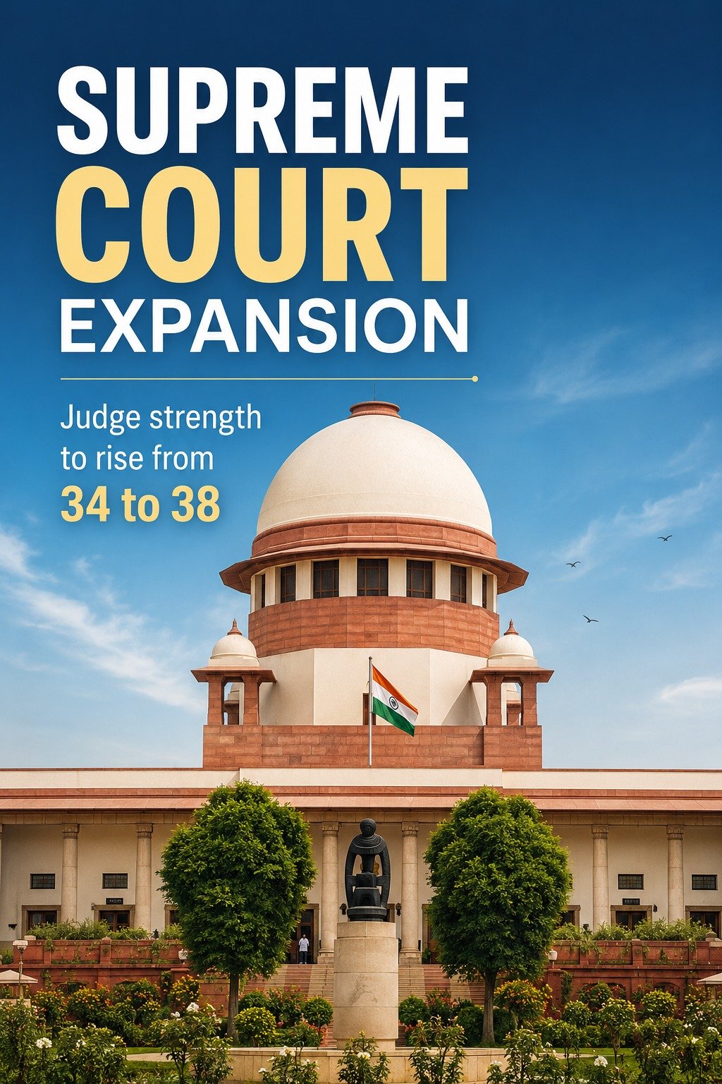 SUPREME COURT EXPANSION Judge strength to rise from 34 to 38