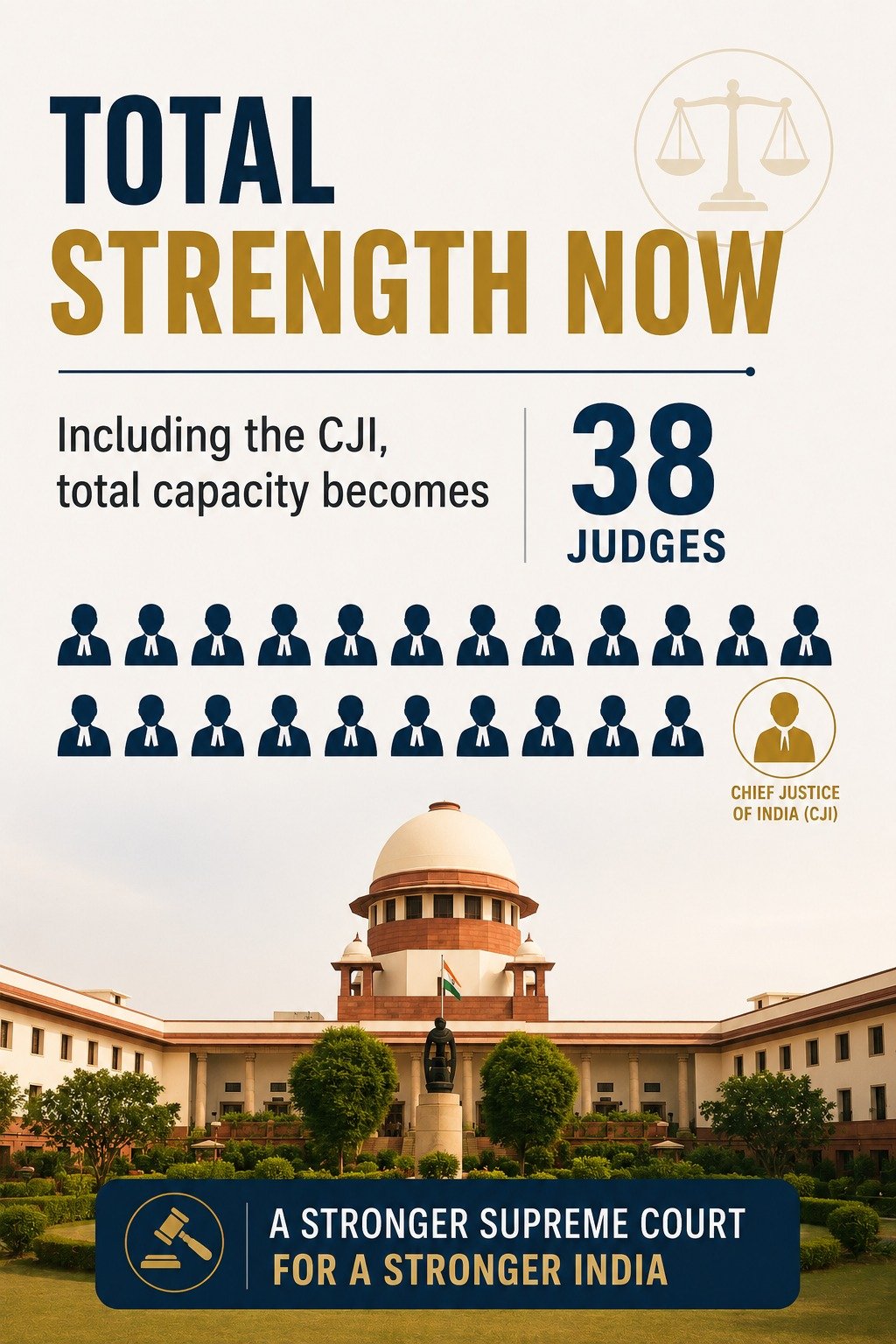SUPREME COURT EXPANSION Judge strength to rise from 34 to 38