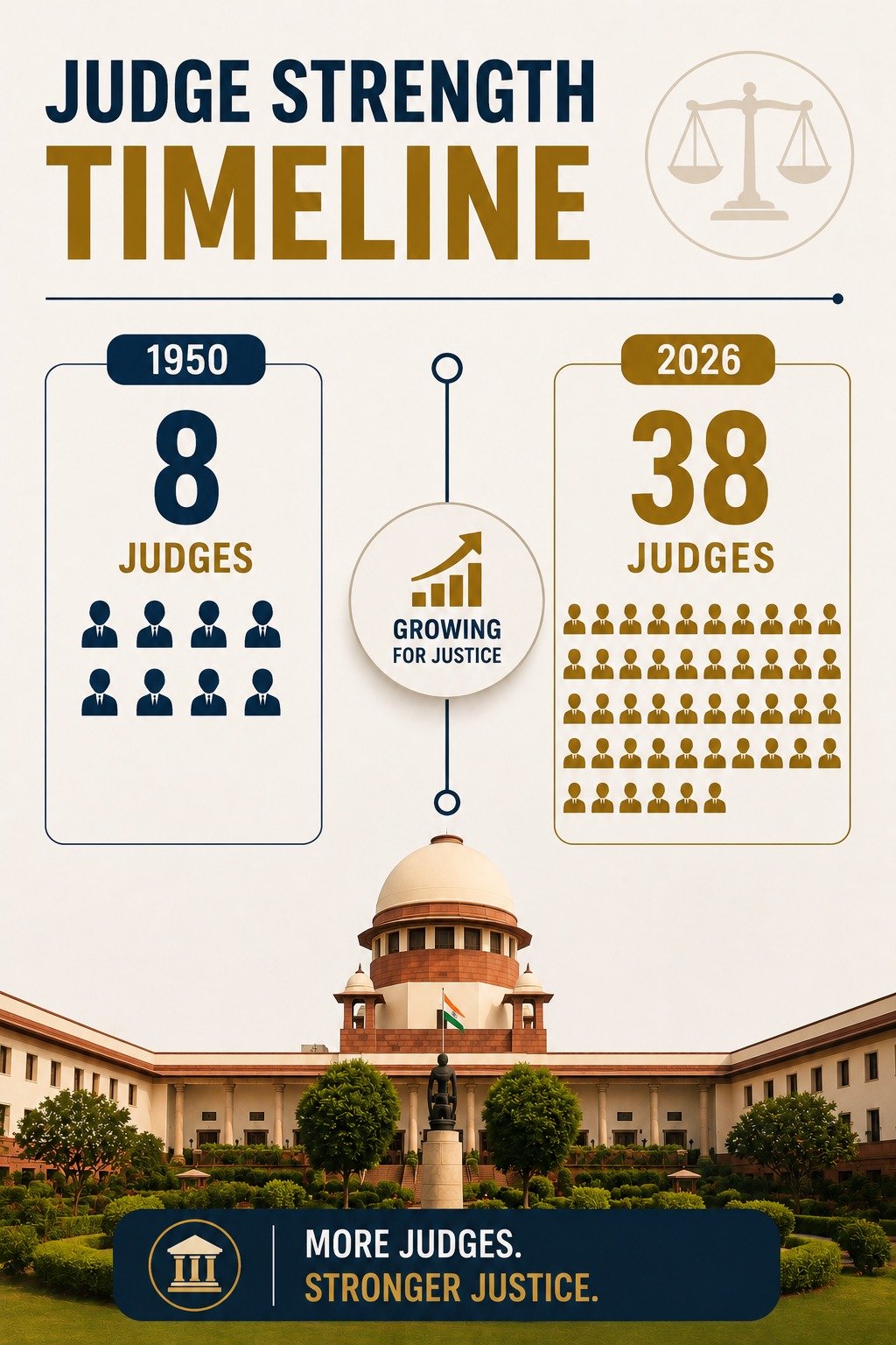 SUPREME COURT EXPANSION Judge strength to rise from 34 to 38